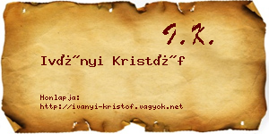 Iványi Kristóf névjegykártya