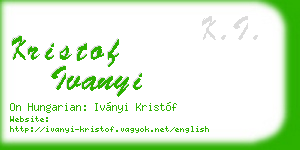 kristof ivanyi business card