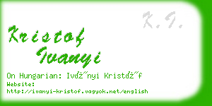 kristof ivanyi business card